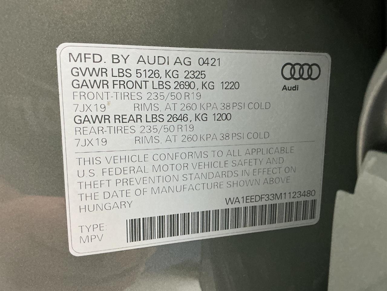 Audi Q3 S line Premium Plus 45 TFSI quattro 2021