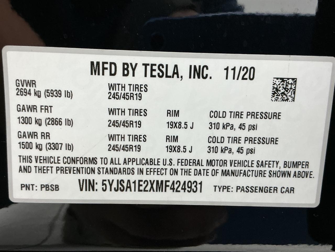 Tesla Model S Long Range AWD 2021