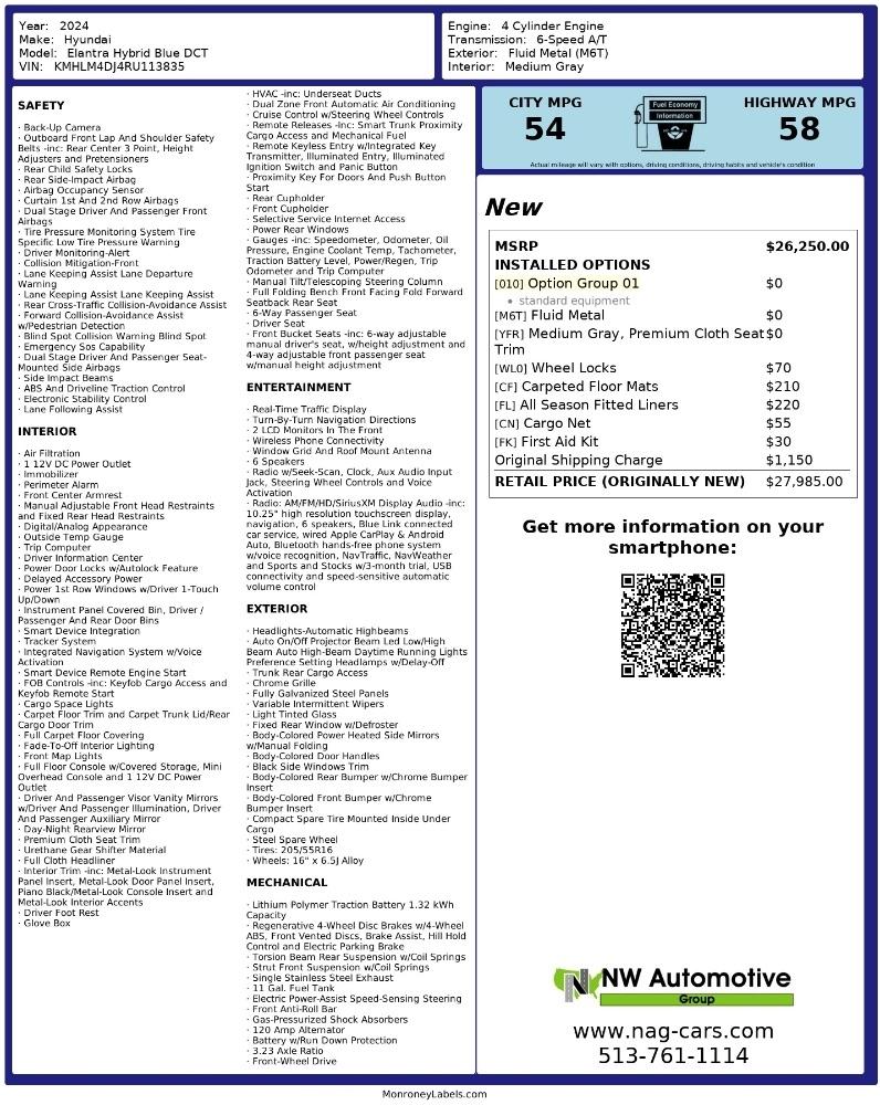 Hyundai Elantra Hybrid Blue DCT 2024
