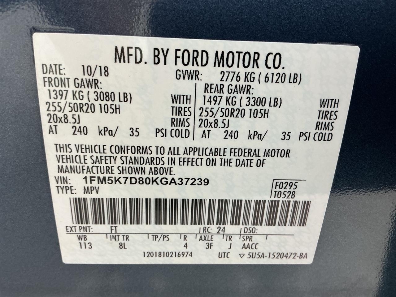 Ford Explorer XLT FWD 2019