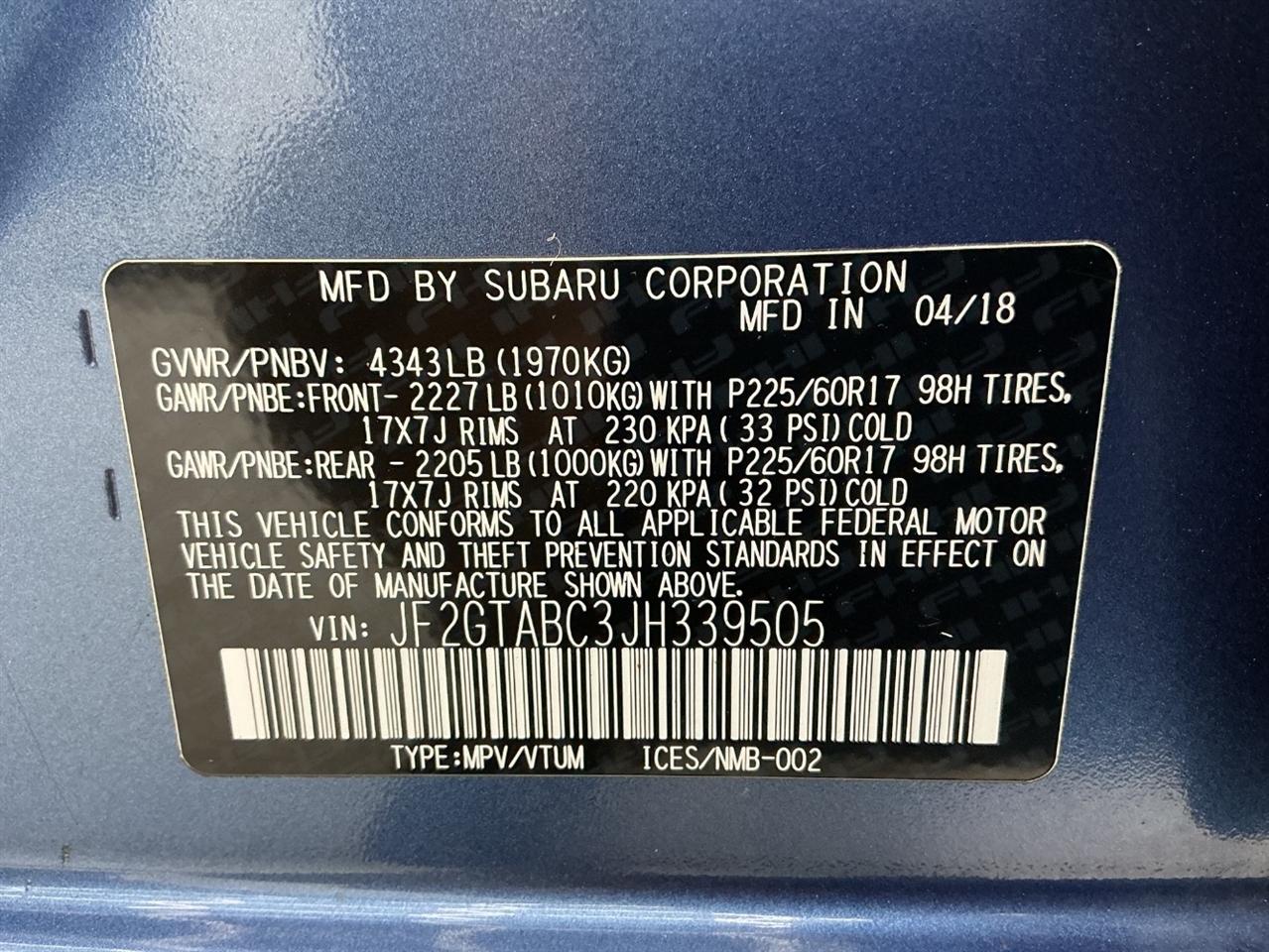 Subaru Crosstrek 2.0i Premium CVT 2018