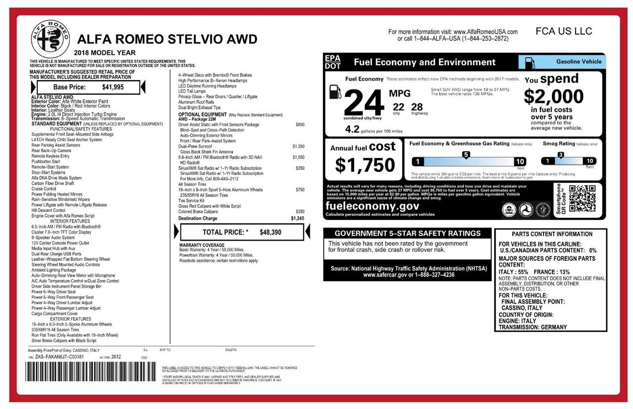 Alfa Romeo Stelvio AWD 2018