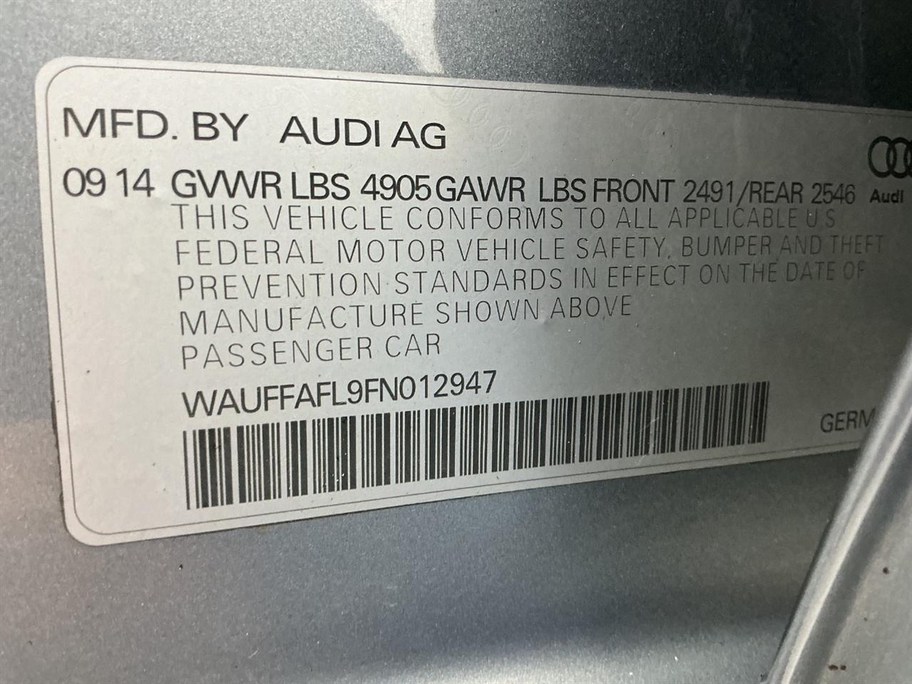 Audi A4 4dr Sdn Auto quattro 2.0T Premium Plus 2015