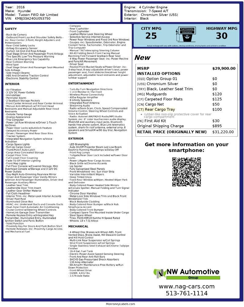 Hyundai Tucson FWD 4dr Limited 2016
