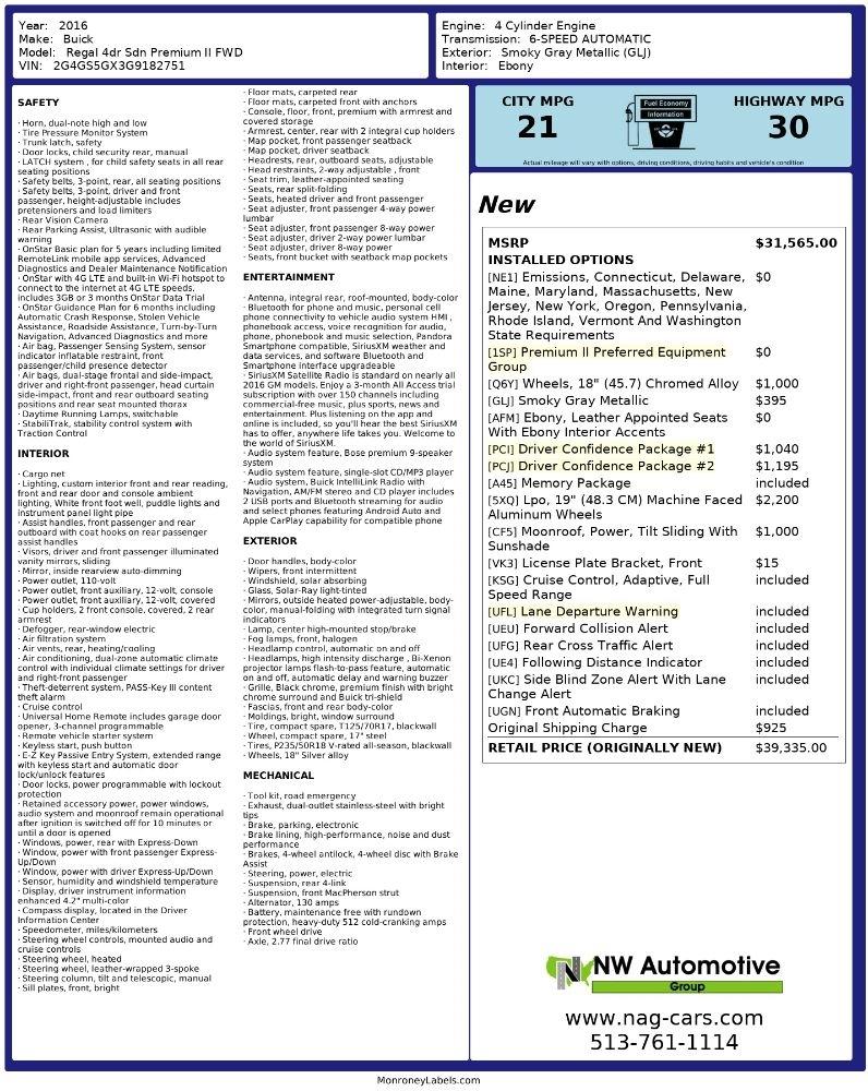 Buick Regal 4dr Sdn Premium II FWD 2016