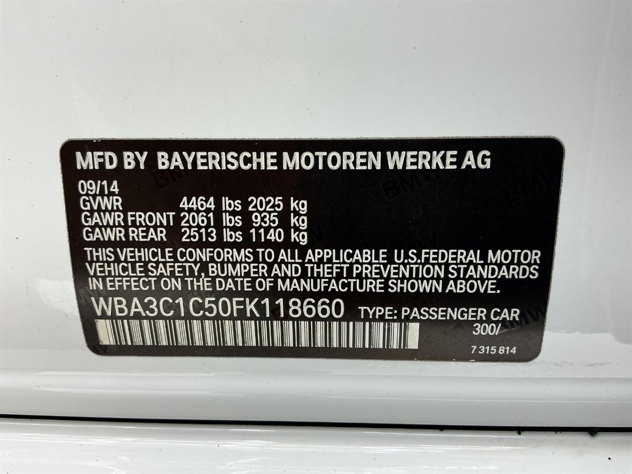 BMW 3 Series 4dr Sdn 328i RWD SULEV 2015