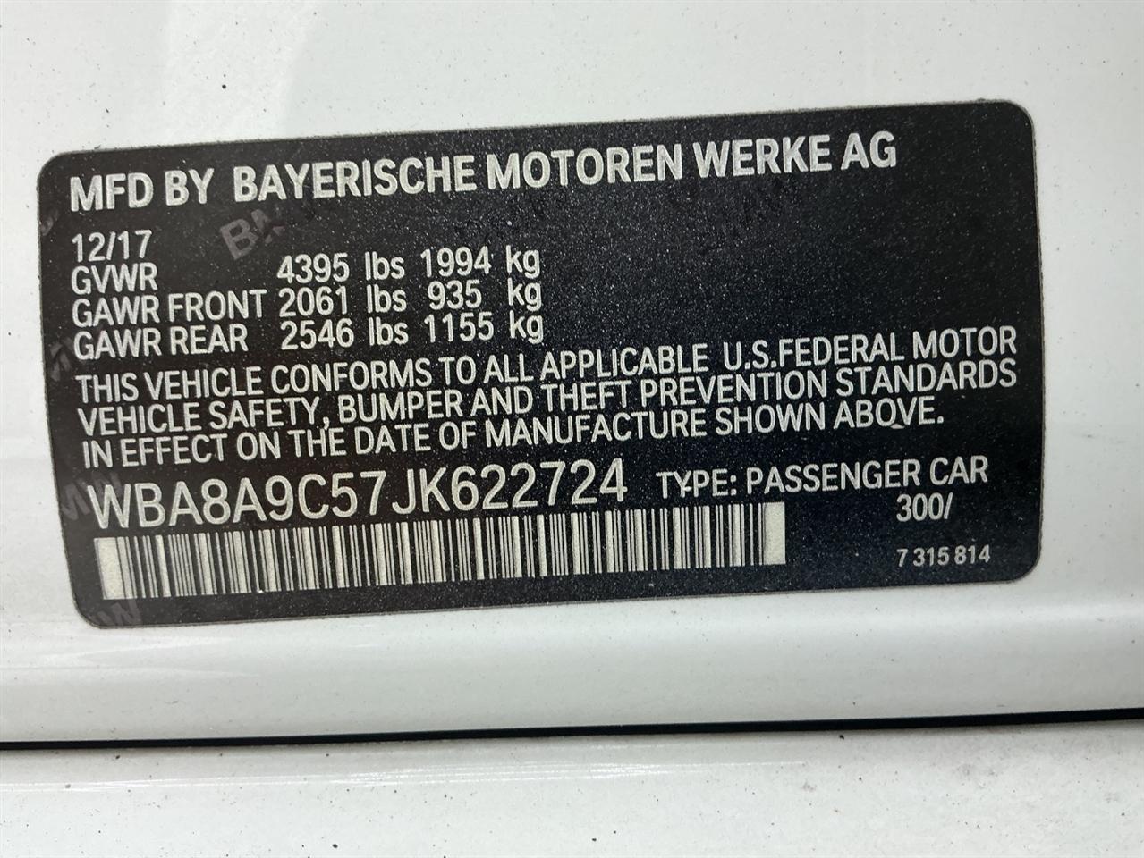 BMW 3 Series 320i Sedan 2018