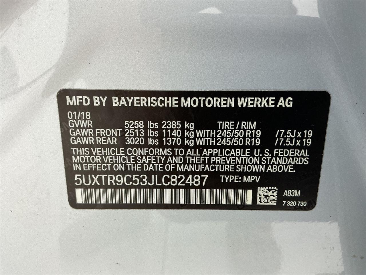 BMW X3 xDrive30i Sports Activity Vehicle 2018
