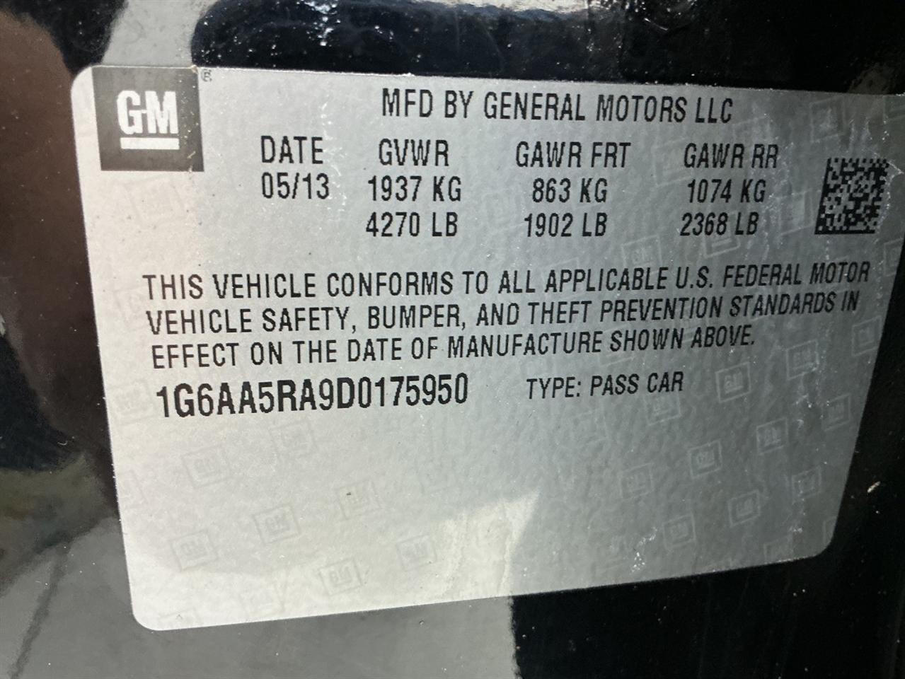 Cadillac ATS 4dr Sdn 2.5L RWD 2013