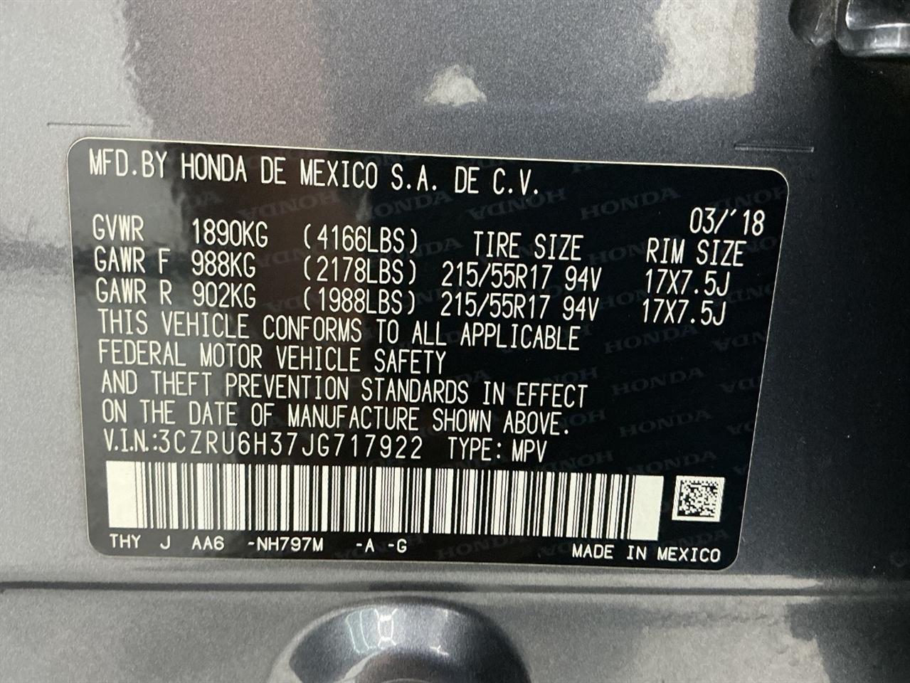 Honda HR-V LX AWD CVT 2018