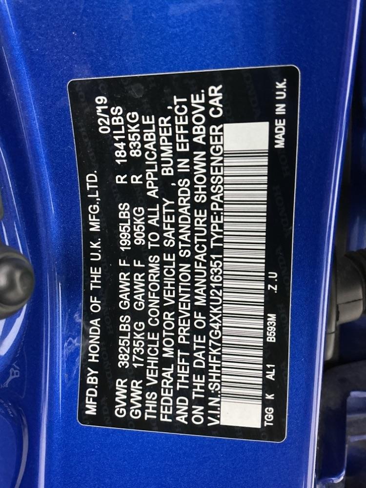 Honda Civic Sport Manual 2019