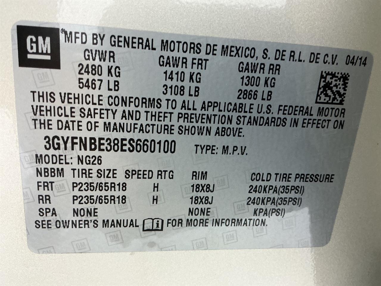 Cadillac SRX FWD 4dr Luxury Collection 2014
