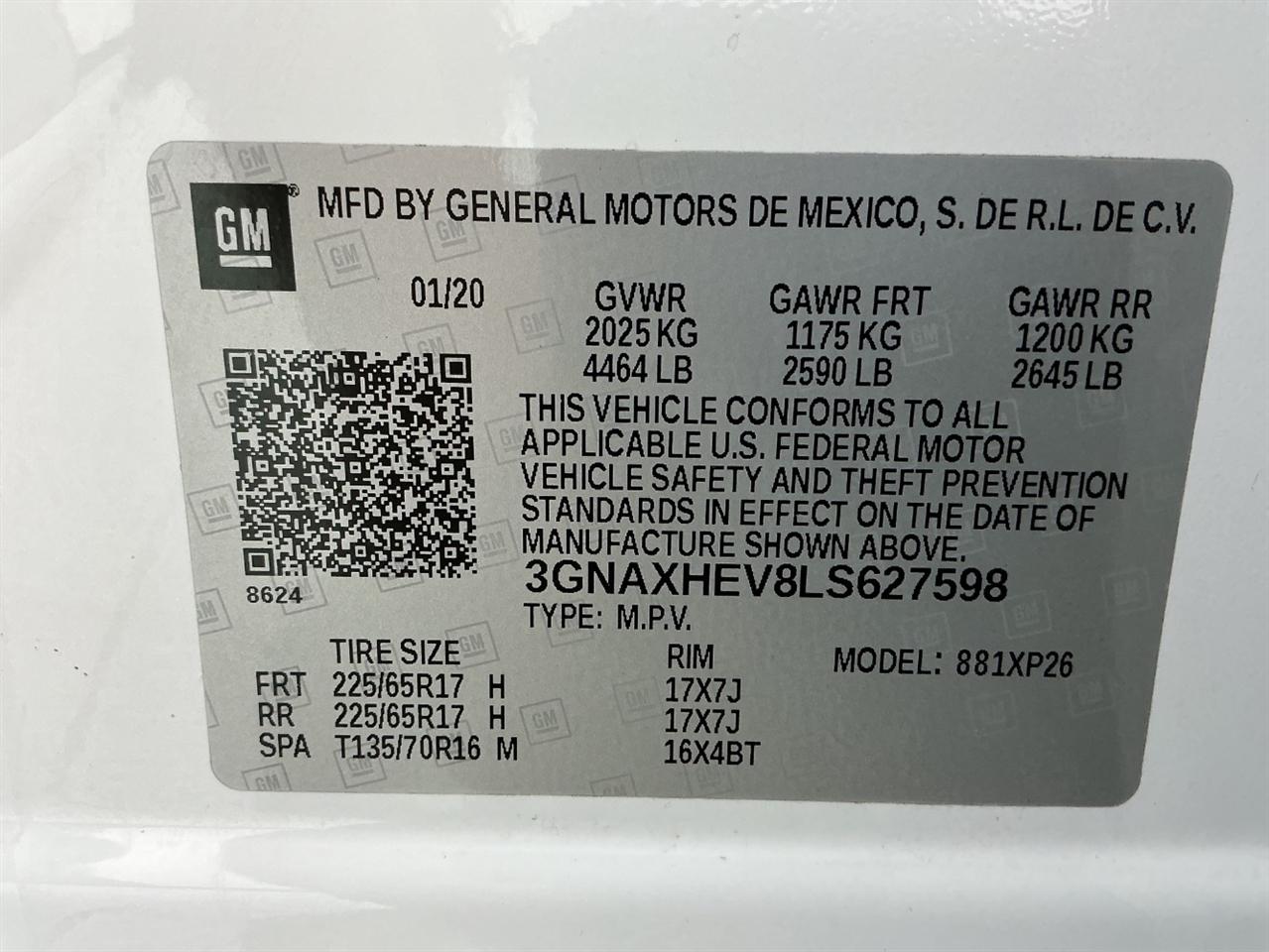 Chevrolet Equinox FWD 4dr LS w/1LS 2020
