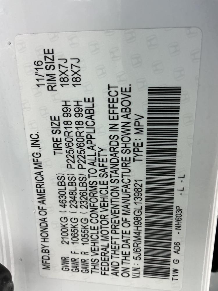 Honda CR-V AWD 5dr Touring 2016