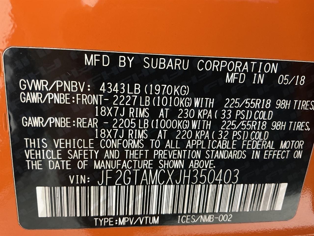 Subaru Crosstrek 2.0i Limited CVT 2018