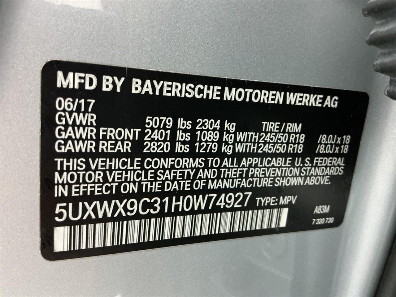 BMW X3 xDrive28i Sports Activity Vehicle 2017