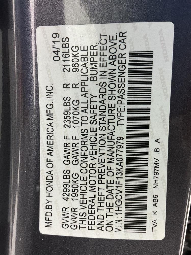 Honda Accord LX 1.5T CVT 2019