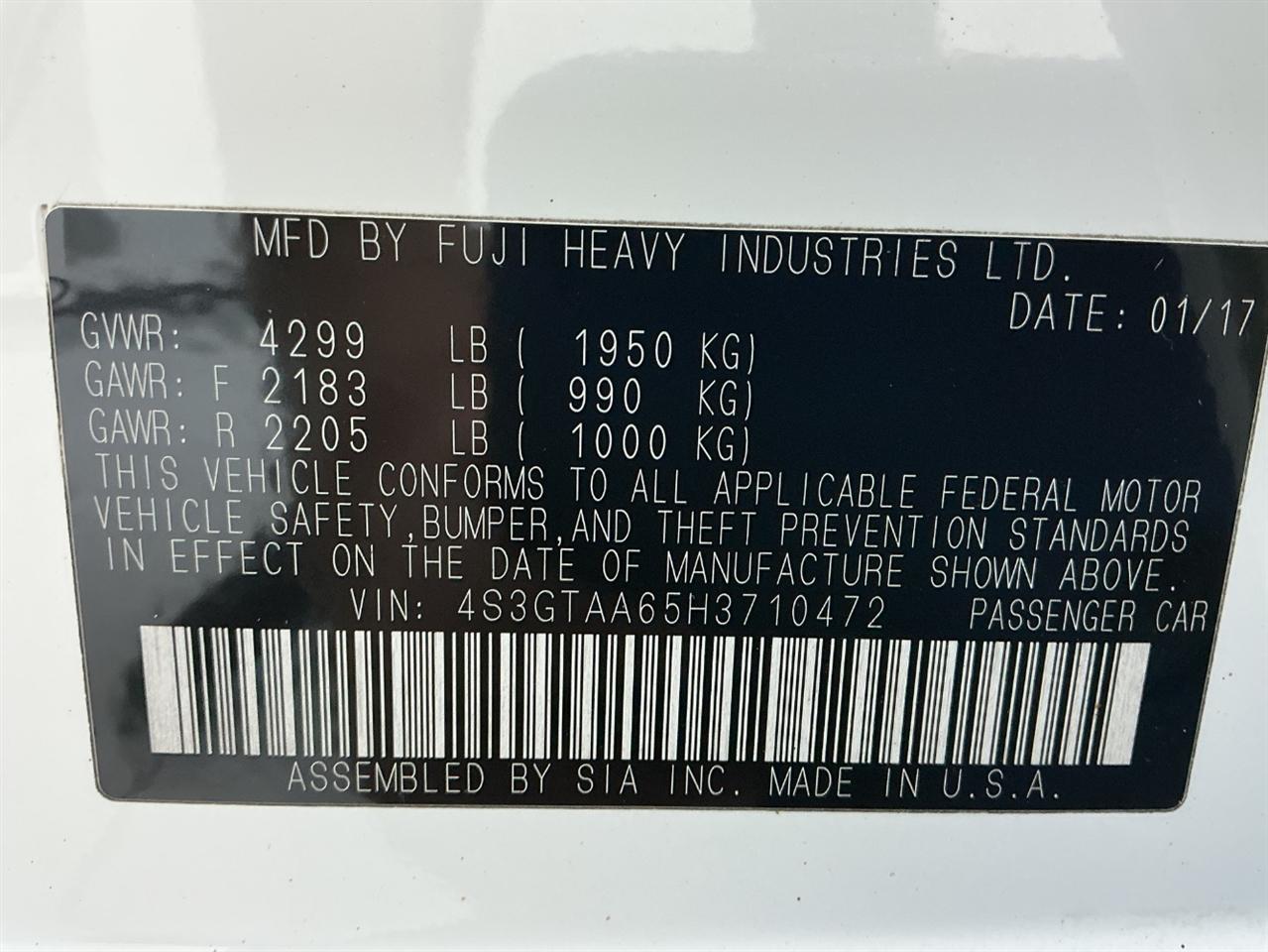 Subaru Impreza 2.0i 5-door CVT 2017