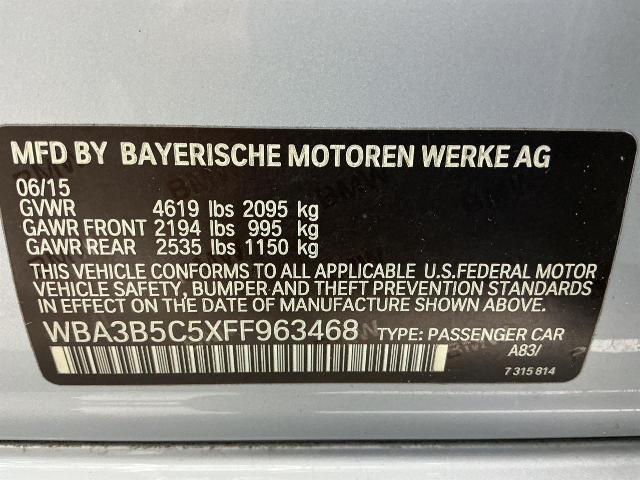 BMW 3 Series 4dr Sdn 328i xDrive AWD SULEV 2015