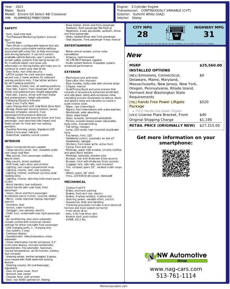 Buick Encore GX FWD 4dr Select 2021
