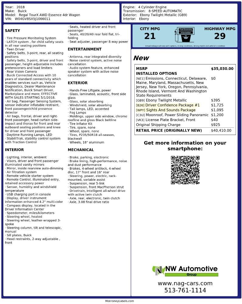 Buick Regal TourX 5dr Wgn Essence AWD 2018