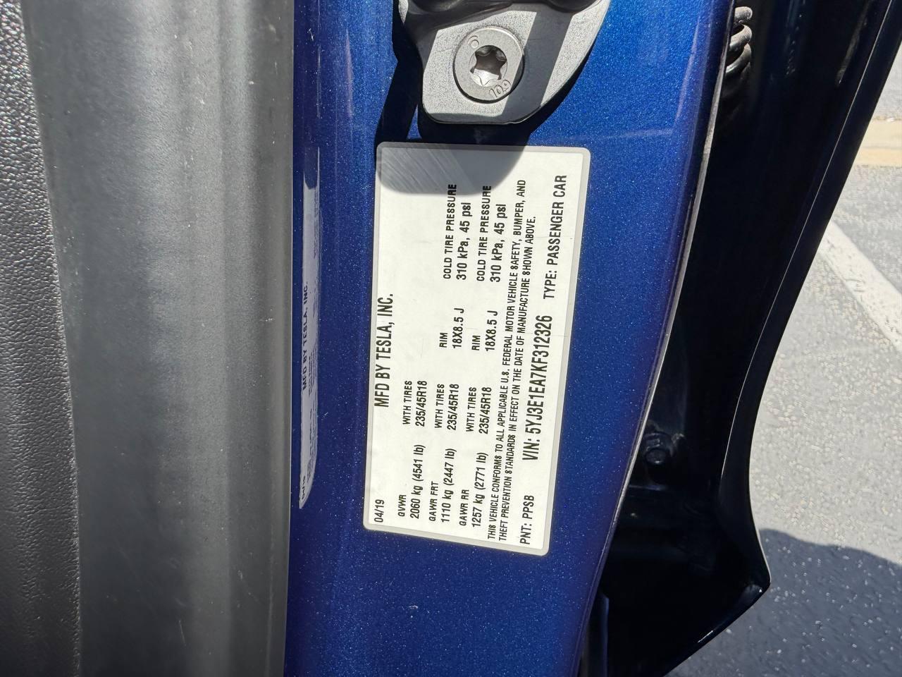 Tesla Model 3 Standard Range Plus 2019