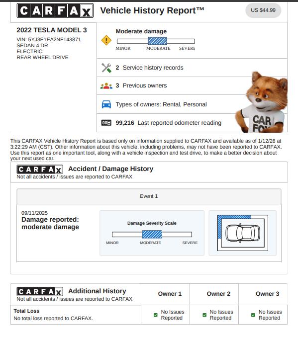 Tesla Model 3 Standard Range Plus 2022