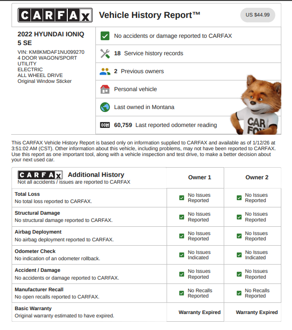 Hyundai Ioniq 5 SE AWD 2022