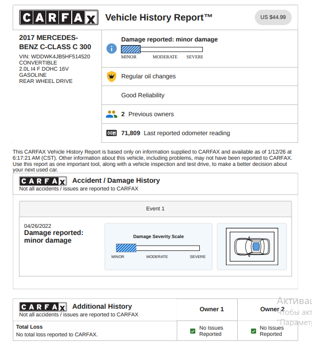 Mercedes-Benz C-Class C300 Convertible 2017