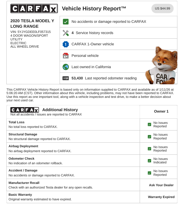 Tesla Model Y Long Range 2020