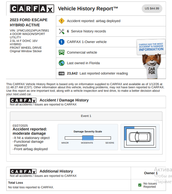 Ford Escape Active 2023