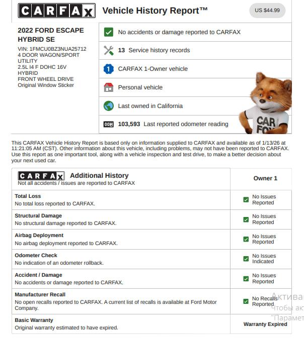 Ford Escape Hybrid SE 2022