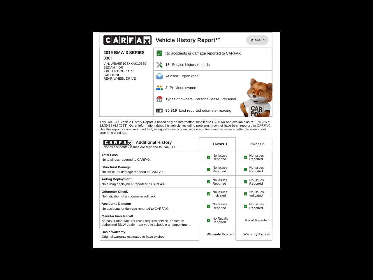 BMW 3-Series 330i 2019