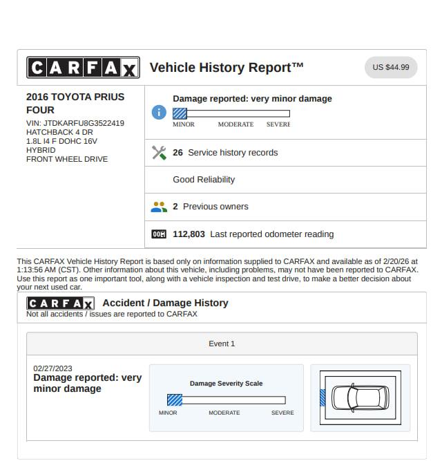 Toyota Prius Two Eco 2016