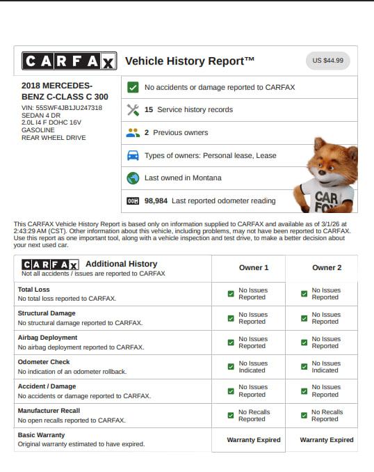 Mercedes-Benz C-Class C300 Sedan 2018