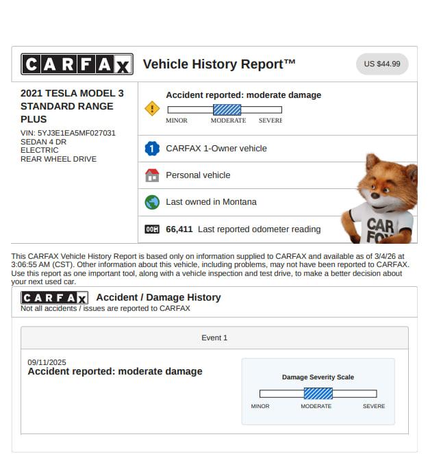Tesla Model 3 Standard Range Plus 2021
