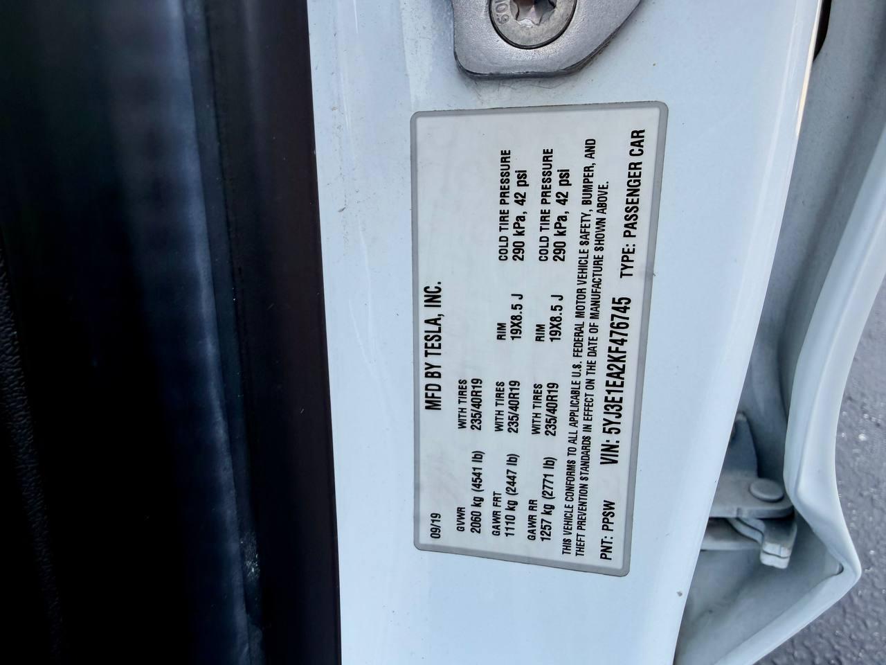 Tesla Model 3 Standard Range Plus 2019