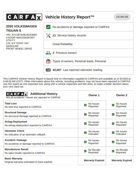 Volkswagen Tiguan S 2020