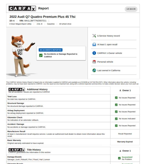 Audi Q7 Premium Plus 45 TFSI quattro 2022