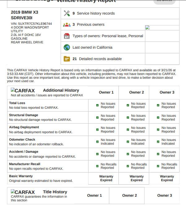 BMW X3 sDrive30i 2019