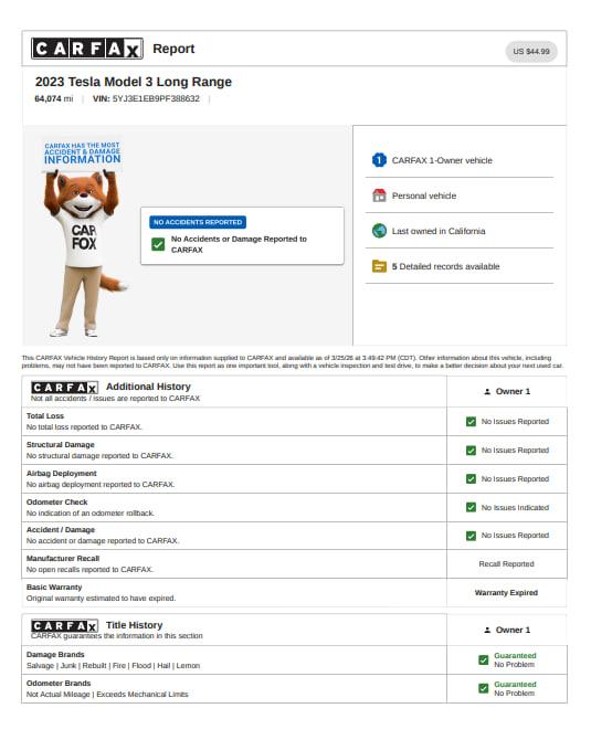 Tesla Model 3 Long Range 2023