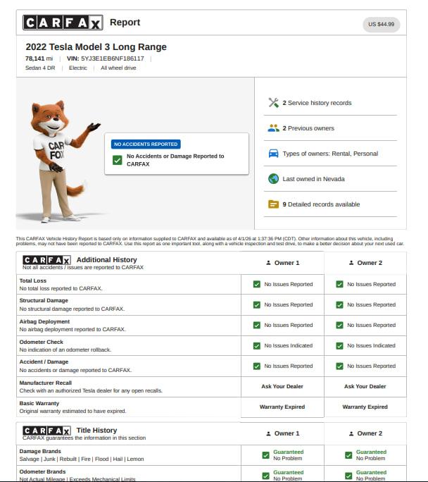 Tesla Model 3 Long Range 2022