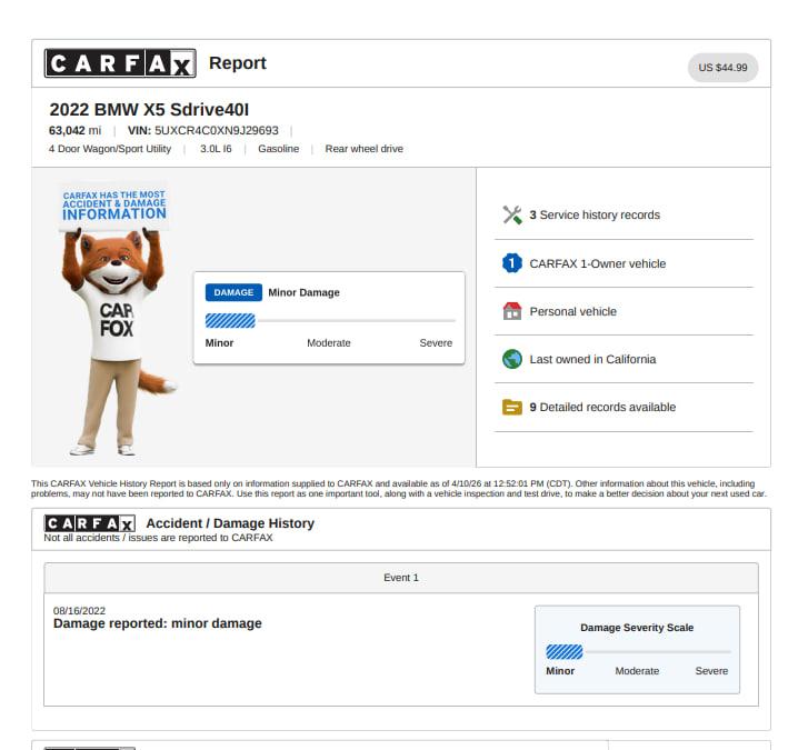 BMW X5 sDrive40i 2022