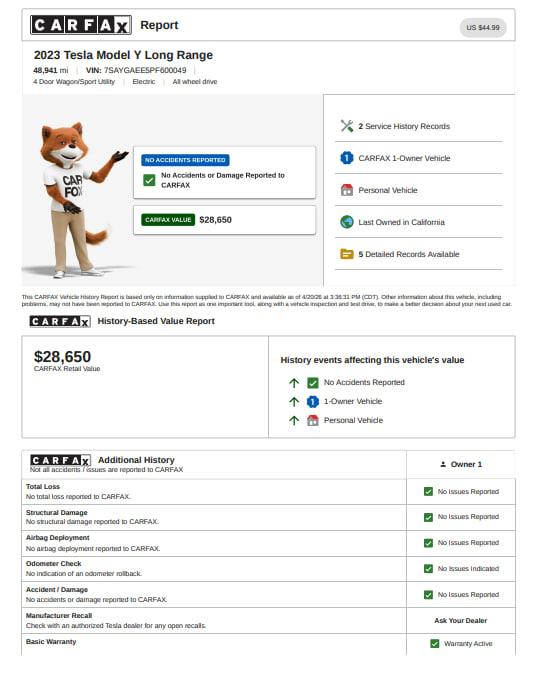 Tesla Model Y Long Range AWD 2023