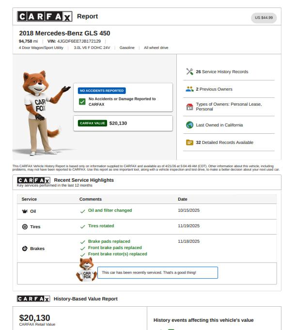 Mercedes-Benz GLS-Class GLS450 4MATIC 2018