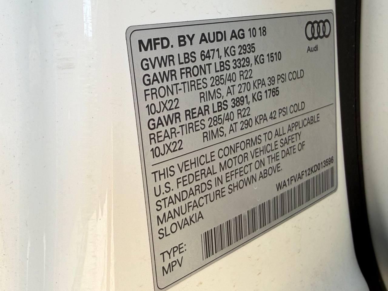 Audi Q8 3.0 TFSI Prestige quattro 2019