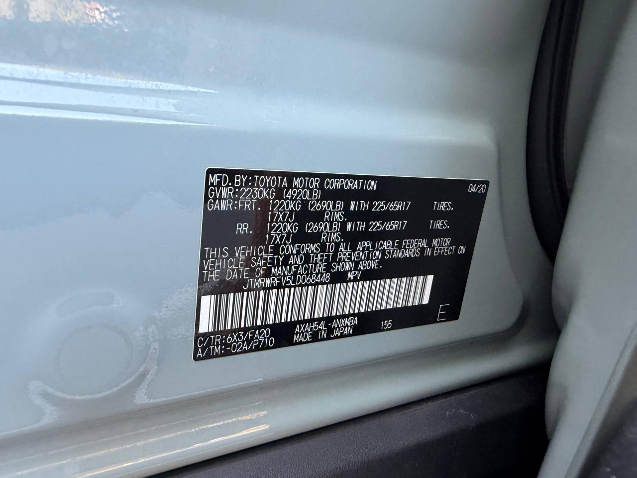Toyota RAV4 Hybrid XLE 2020