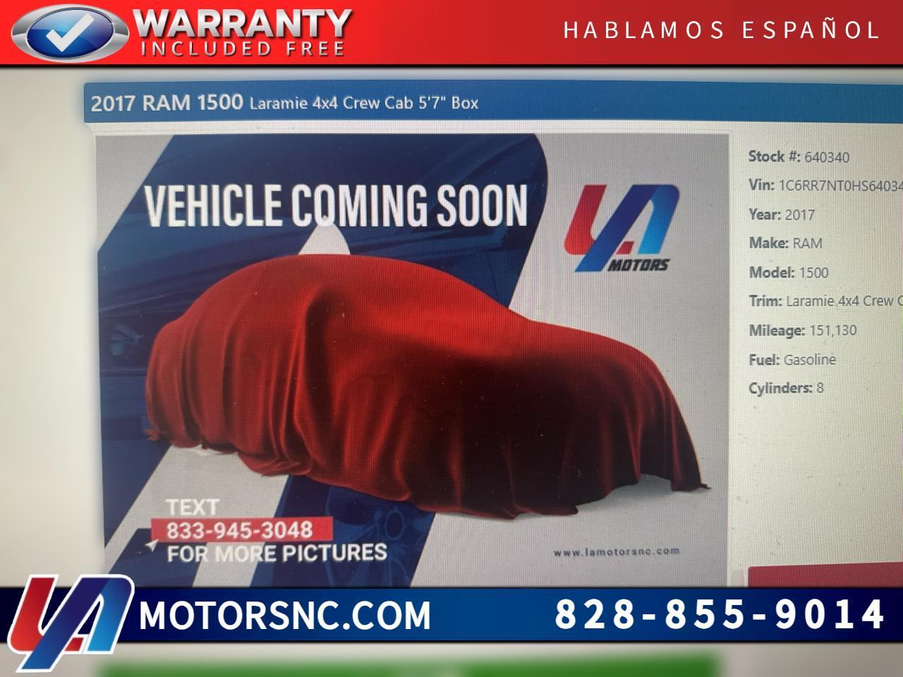 2017 RAM 1500 Laramie 4x4 Crew Cab 5'7" Box