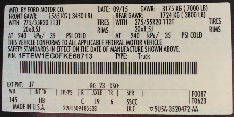 Ford F-150 Lariat SuperCrew 5.5-ft. Bed 4WD 2015