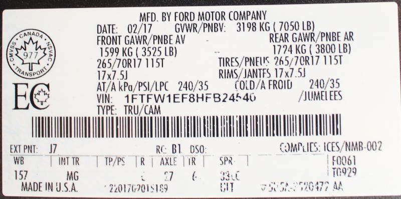 Ford F-150 XLT SuperCrew 6.5-ft. Bed 4WD 2017